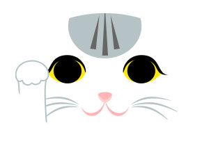 黒白猫 ハチワレ 黒白 灰白 サバ白 サバトラ サバシロ 灰白トラ 猫 折り紙 ねこ cat 招き猫 正月 無料 pdf 印刷