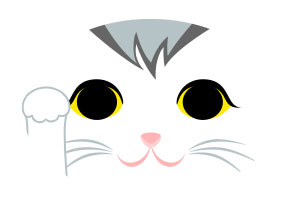 黒白猫 ハチワレ 黒白 灰白 サバ白 サバトラ サバシロ 灰白トラ 猫 折り紙 ねこ cat 招き猫 正月 無料 pdf 印刷