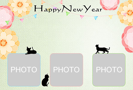 年賀状 にゃん賀状 猫の年賀状 猫 フォトフレーム 2021 無料