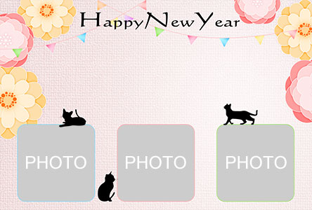 年賀状 にゃん賀状 猫の年賀状 猫 フォトフレーム 2021 無料