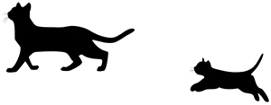 年賀状 にゃん賀状 猫の年賀状 シルエット 猫 子猫 親子 イラスト 素材 フリー素材 無料