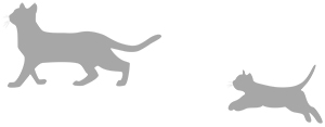 年賀状 にゃん賀状 猫の年賀状 シルエット 猫 子猫 親子 イラスト 素材 フリー素材 無料